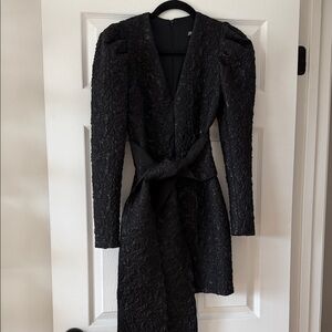 Zara Black Weave Textured Mini Dress